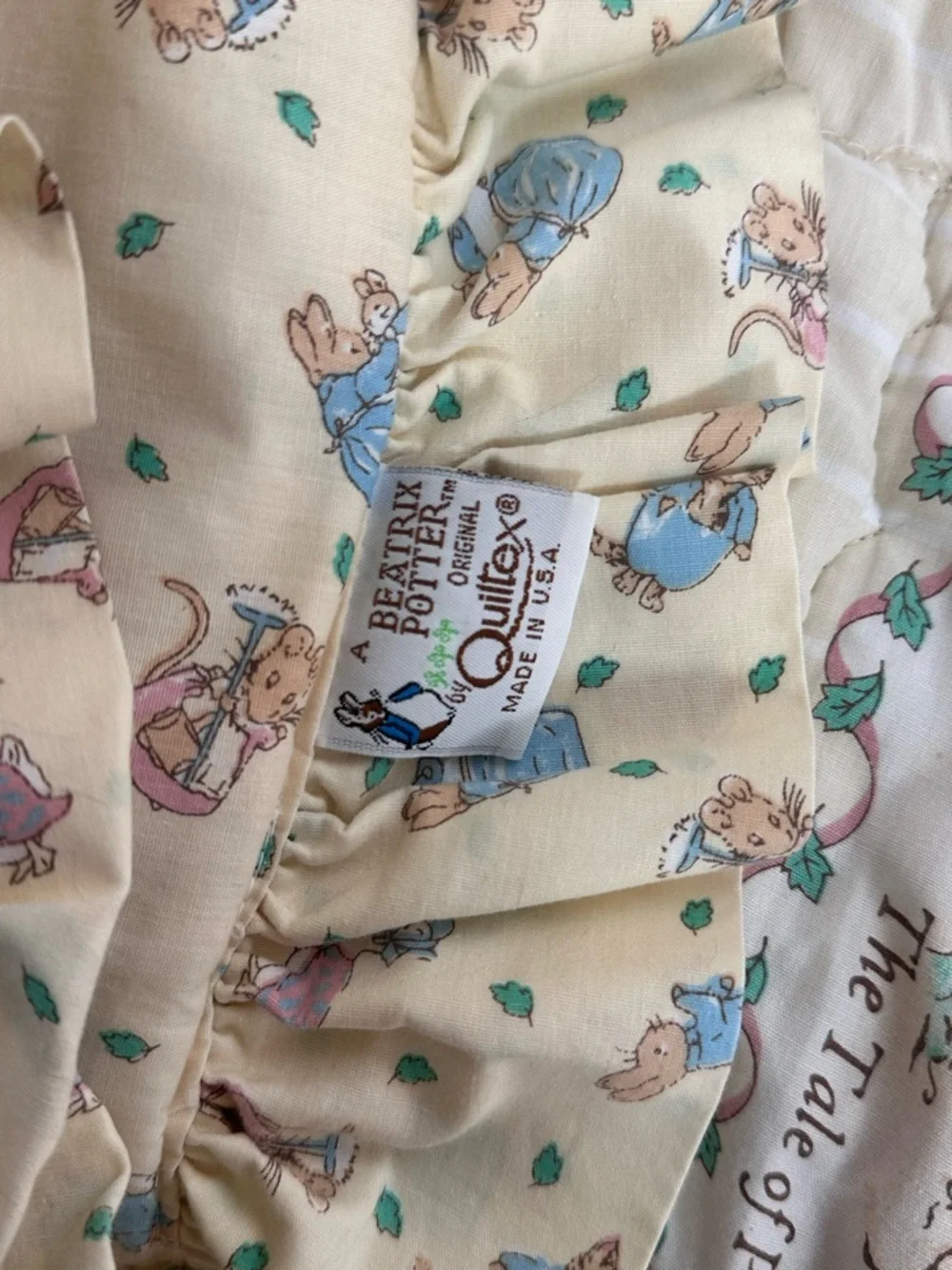 Beatrix Potter Quiltex Peter Rabbit Baby Quilt Blanket Nursery 34x44 USA - Picture 5 of 8